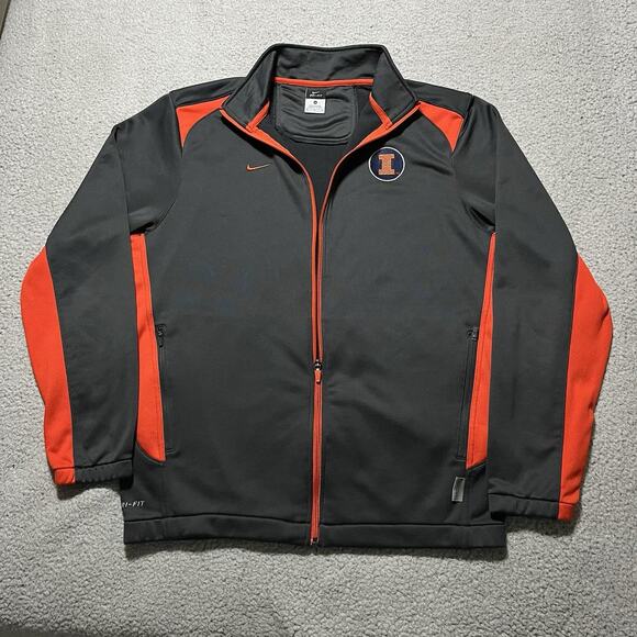 Fighting Illini Jacket Mens Medium Nike University Illinois Swoosh NCAA Full Zip - Picture 2 of 13